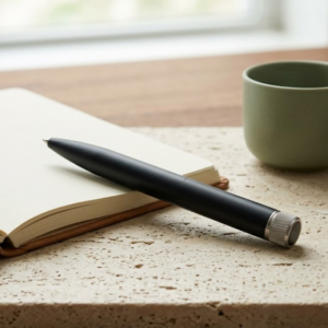 stylo anti anxiété mécanisme rotatif titane brossé