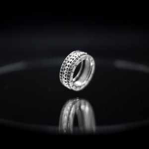 bague rotative anti stress nuit argentée