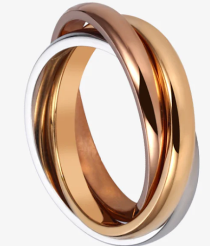 bague d'anxiété acier inoxydable 3 anneaux bague d'anxiété acier inoxydable 3 anneaux