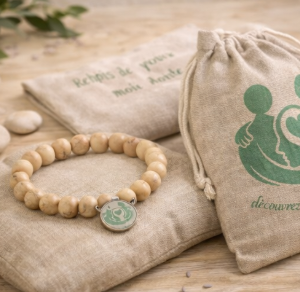 bracelet d'ancrage en perles de bois naturel