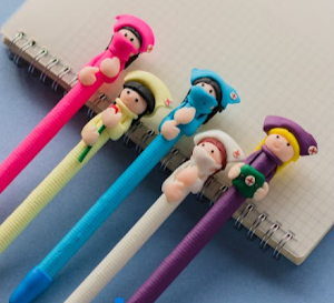 stylo anti stress avec figurine