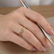 bague d'anxiété acier inoxydable 3 anneaux